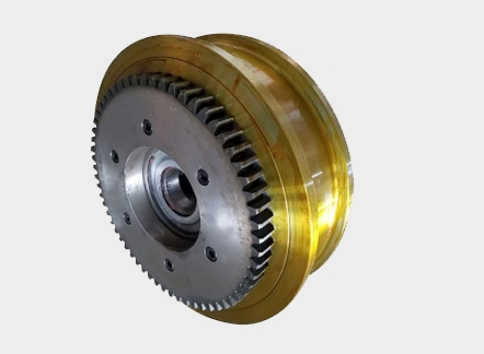 . Gear crane wheel assembly