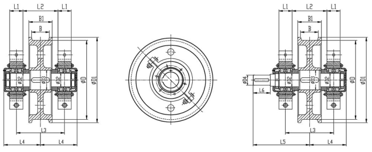 45°Split Bearing Box Crane Wheel Assembly